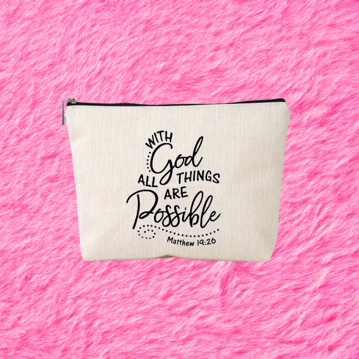 Matthew 19:26 Zipper Pouch