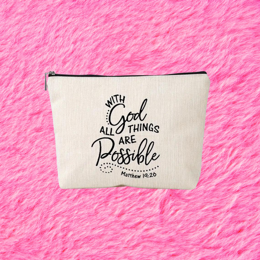 Matthew 19:26 Zipper Pouch