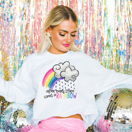 Storm & Rainbow White Sweater