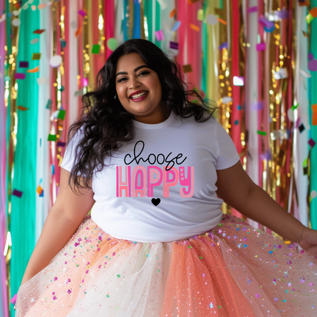 Choose Happy White Tee